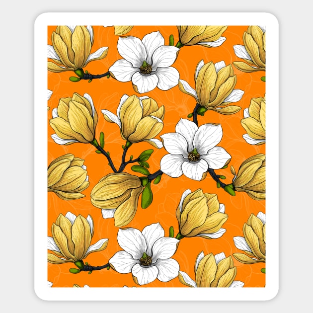 Magnolia garden in yellow Sticker by katerinamk